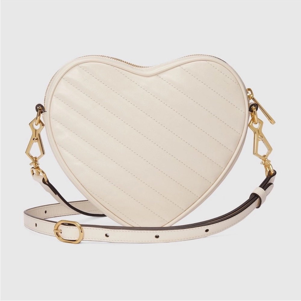 New!!STUNNING! Gucci Interlocking G Mini Heart Shoulder Bag White - Picture 3 of 4